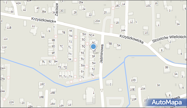 Wieliczka, Krzyszkowicka, 5E, mapa Wieliczka