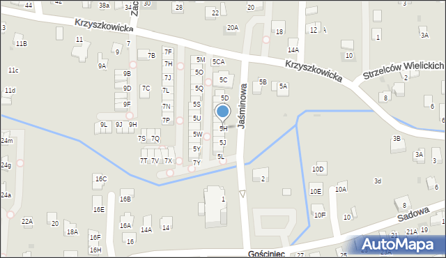 Wieliczka, Krzyszkowicka, 5H, mapa Wieliczka