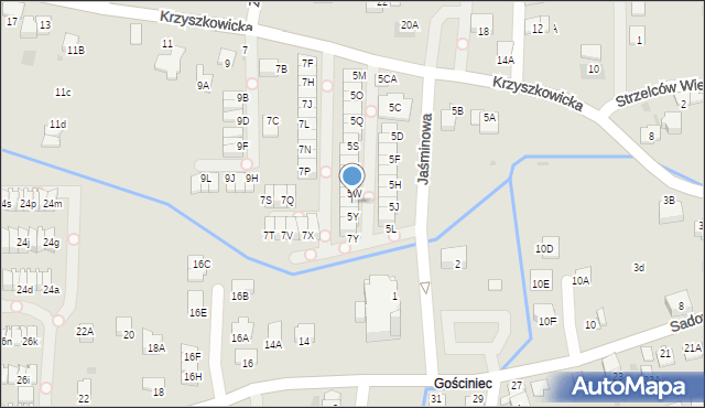 Wieliczka, Krzyszkowicka, 5X, mapa Wieliczka