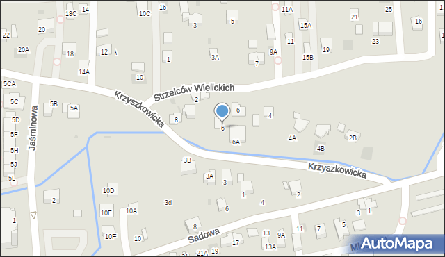 Wieliczka, Krzyszkowicka, 6, mapa Wieliczka