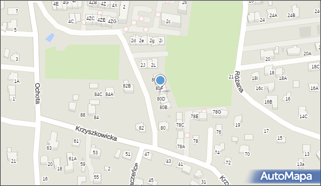 Wieliczka, Krzyszkowicka, 80E, mapa Wieliczka