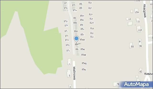 Wieliczka, Krzyszkowicka, 89h, mapa Wieliczka