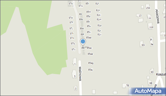 Wieliczka, Krzyszkowicka, 89j, mapa Wieliczka