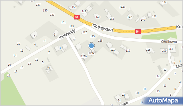 Wielka Wieś, Krakowska, 123a, mapa Wielka Wieś