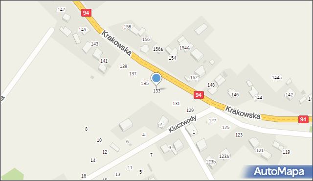 Wielka Wieś, Krakowska, 133, mapa Wielka Wieś