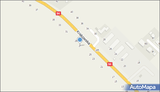 Wielka Wieś, Krakowska, 27, mapa Wielka Wieś