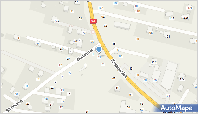 Wielka Wieś, Krakowska, 73, mapa Wielka Wieś