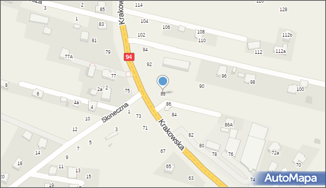 Wielka Wieś, Krakowska, 88, mapa Wielka Wieś