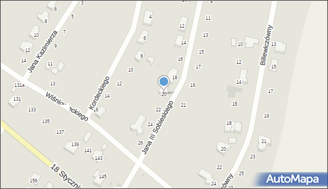 Wieluń, Króla Jana III Sobieskiego, 20, mapa Wieluń