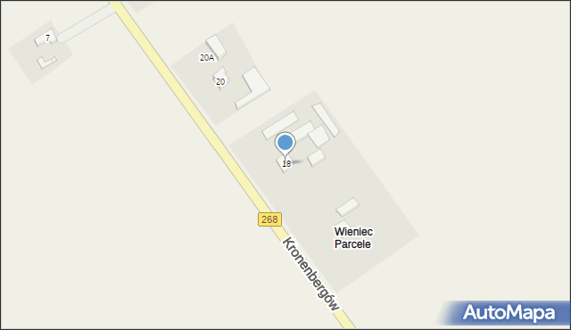 Wieniec, Kronenbergów, 18, mapa Wieniec