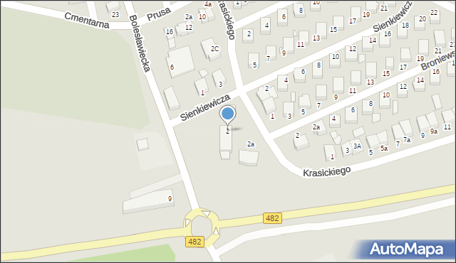 Wieruszów, Krasickiego Ignacego, bp., 2, mapa Wieruszów