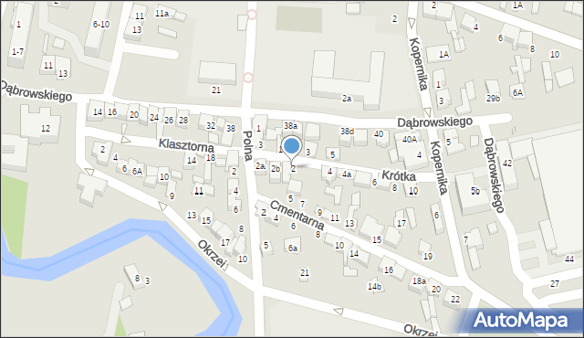 Wieruszów, Krótka, 2, mapa Wieruszów