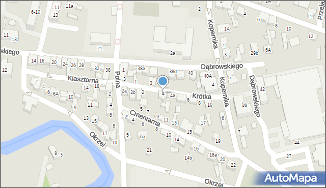 Wieruszów, Krótka, 4, mapa Wieruszów