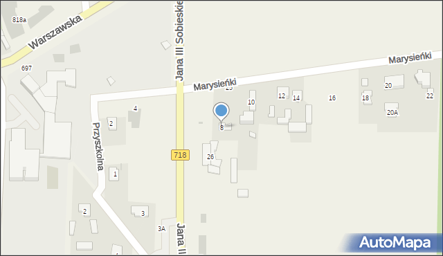 Wierzbin, Królowej Marysieńki, 8, mapa Wierzbin