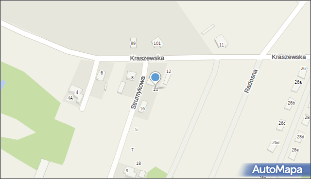 Wiktorów, Kraszewska, 14, mapa Wiktorów