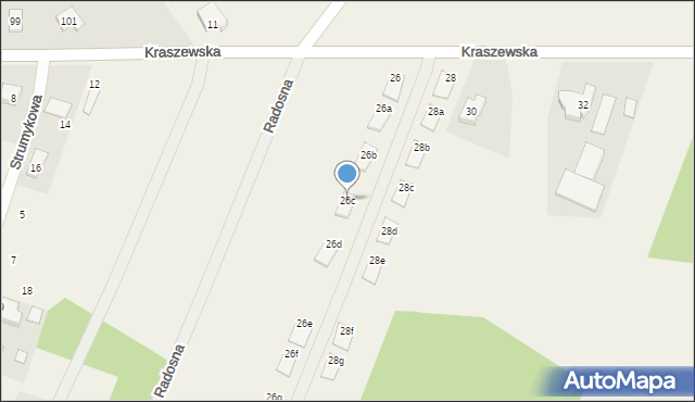 Wiktorów, Kraszewska, 26c, mapa Wiktorów