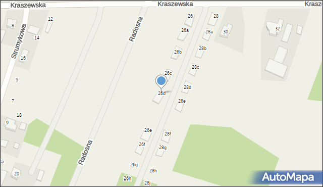 Wiktorów, Kraszewska, 26d, mapa Wiktorów