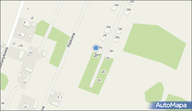 Wiktorów, Kraszewska, 26h, mapa Wiktorów