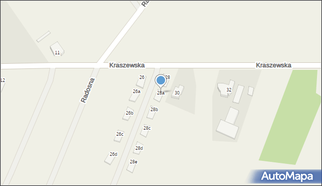 Wiktorów, Kraszewska, 28a, mapa Wiktorów
