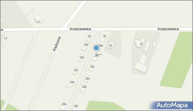 Wiktorów, Kraszewska, 28b, mapa Wiktorów