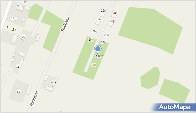 Wiktorów, Kraszewska, 28k, mapa Wiktorów