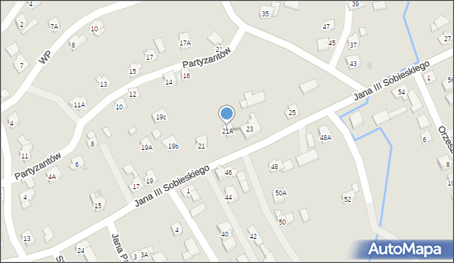 Wilamowice, Króla Jana III Sobieskiego, 21A, mapa Wilamowice