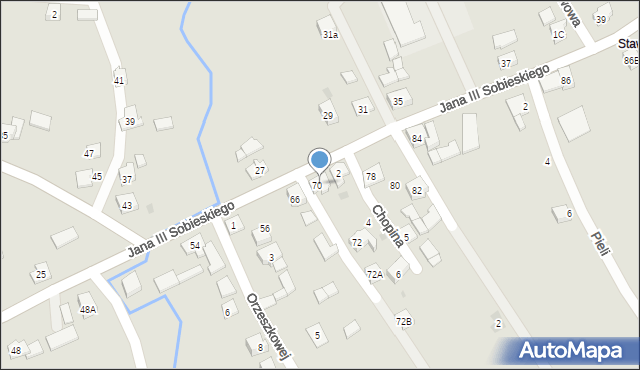 Wilamowice, Króla Jana III Sobieskiego, 70, mapa Wilamowice