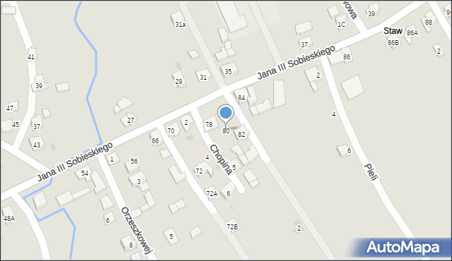 Wilamowice, Króla Jana III Sobieskiego, 80, mapa Wilamowice