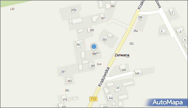 Wilczkowice, Krakowska, 389, mapa Wilczkowice