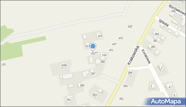 Wilczkowice, Krakowska, 411, mapa Wilczkowice
