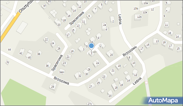 Wilkasy, Krótka, 1, mapa Wilkasy