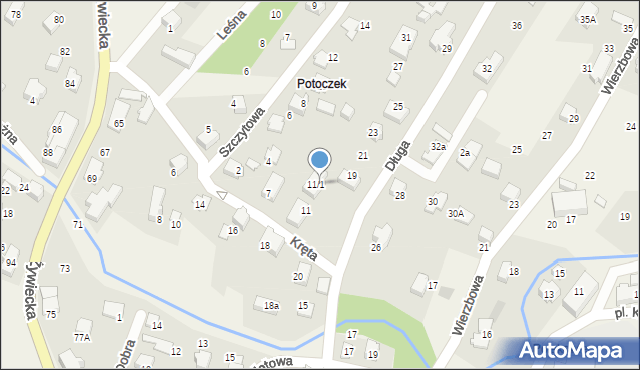 Wilkowice, Kręta, 11a, mapa Wilkowice