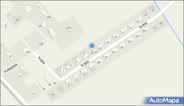 Wilkowice, Kręta, 21, mapa Wilkowice