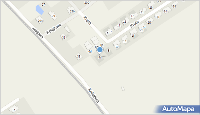 Wilkowice, Kręta, 8a, mapa Wilkowice