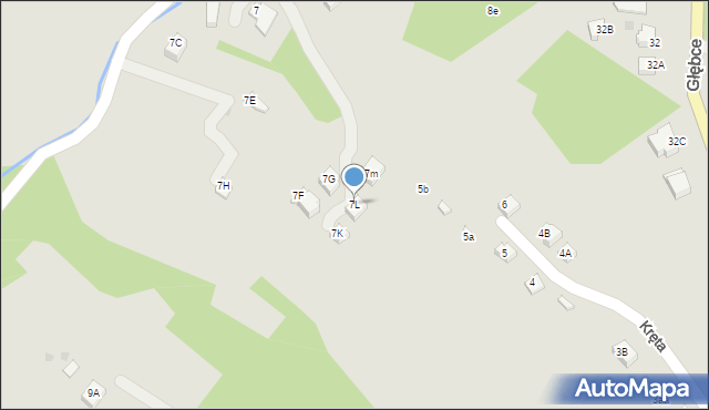 Wisła, Kręta, 7L, mapa Wisła