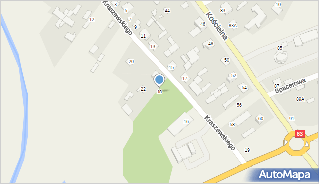 Wisznice, Kraszewskiego Józefa Ignacego, 18, mapa Wisznice