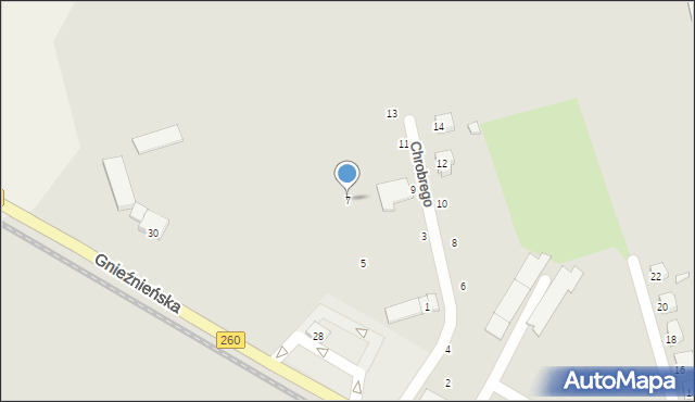 Witkowo, Króla Bolesława Chrobrego, 7, mapa Witkowo