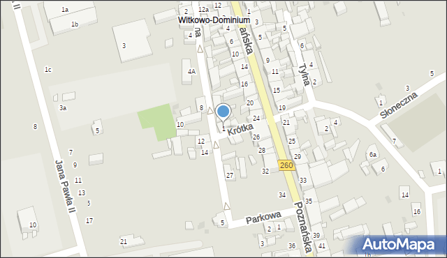Witkowo, Krótka, 1, mapa Witkowo