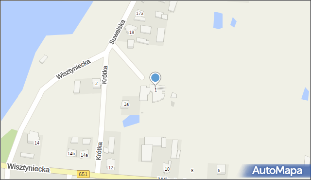 Wiżajny, Krótka, 1, mapa Wiżajny