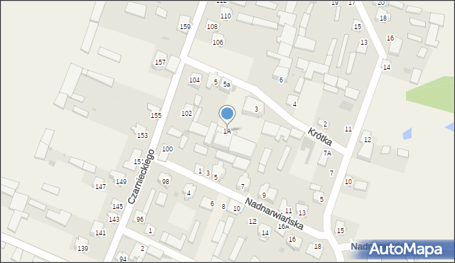 Wizna, Krótka, 1A, mapa Wizna