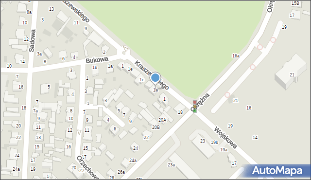 Włocławek, Kraszewskiego Józefa Ignacego, 1a, mapa Włocławka