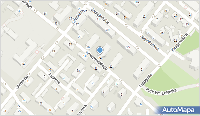 Włocławek, Kraszewskiego Józefa Ignacego, 24, mapa Włocławka