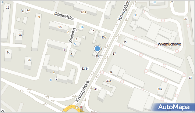 Włocławek, Kruszyńska, 30d, mapa Włocławka