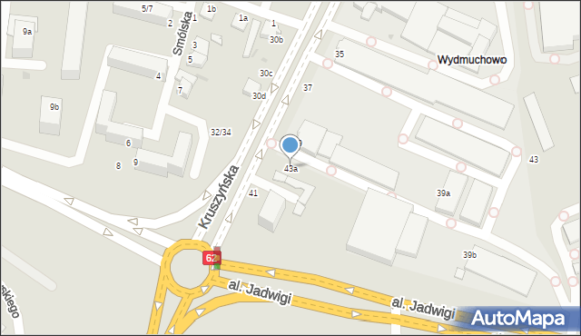 Włocławek, Kruszyńska, 43a, mapa Włocławka