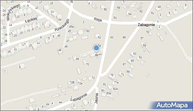 Włodawa, Kraszewskiego, 68, mapa Włodawa