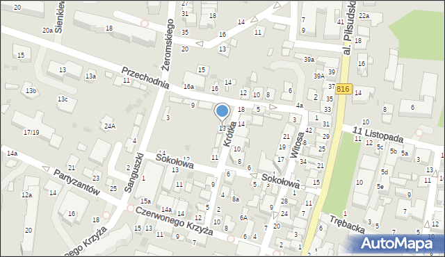 Włodawa, Krótka, 13, mapa Włodawa