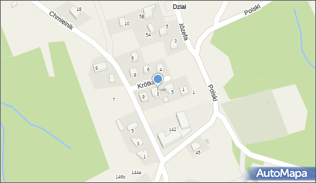 Włosań, Krótka, 7, mapa Włosań