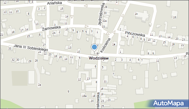 Wodzisław, Króla Jana III Sobieskiego, 2, mapa Wodzisław