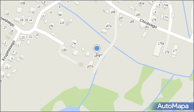 Wodzisław Śląski, Króla Bolesława Chrobrego, 187e, mapa Wodzisławia Śląskiego