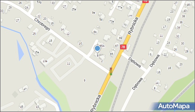 Wodzisław Śląski, Króla Bolesława Chrobrego, 4, mapa Wodzisławia Śląskiego